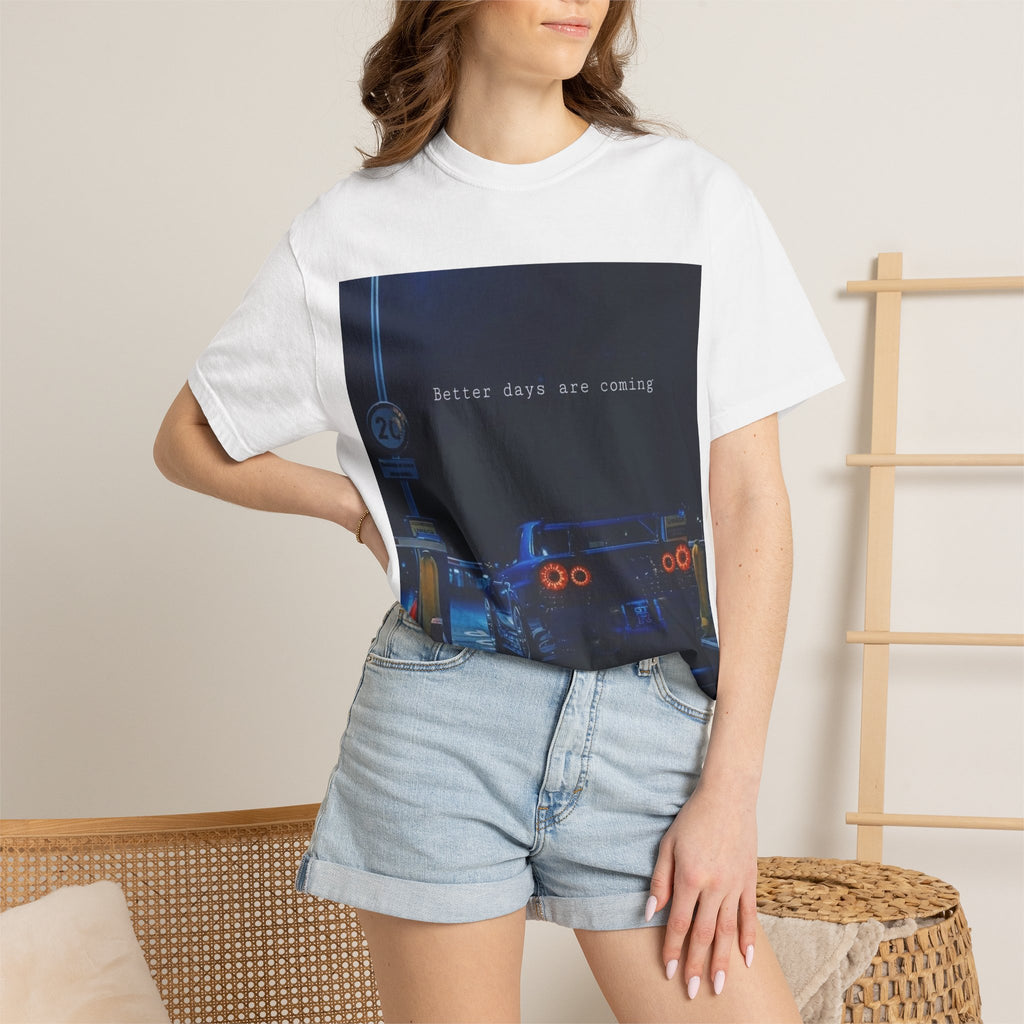 Night Drive T-Shirt — "Better Days Are Coming" Graphic Tee