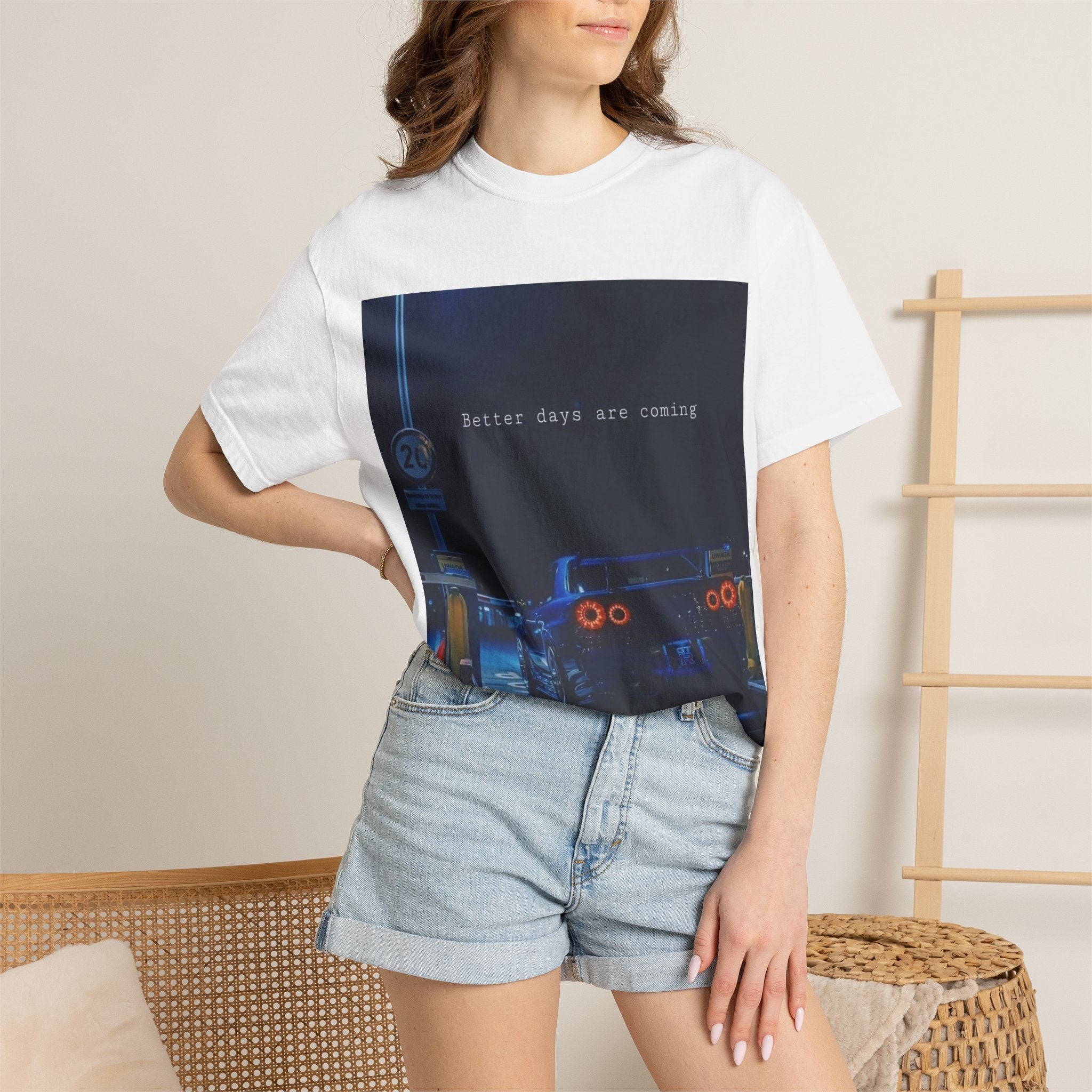 Night Drive T-Shirt — "Better Days Are Coming" Graphic Tee